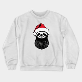 Christmas Sloth with Santa Hat Crewneck Sweatshirt